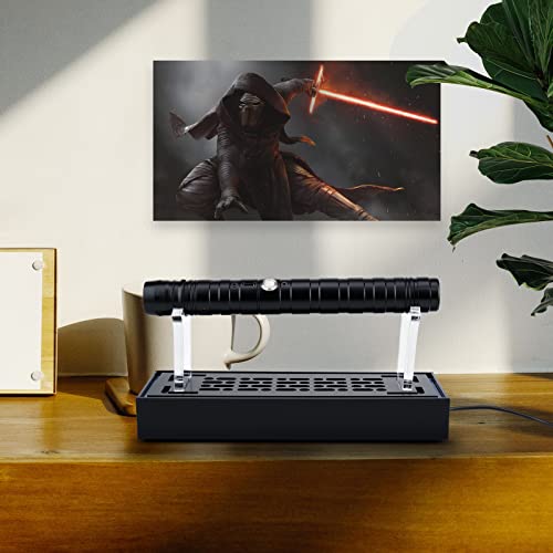 Black Acrylic Lightsaber Stand with Built-In Lighting