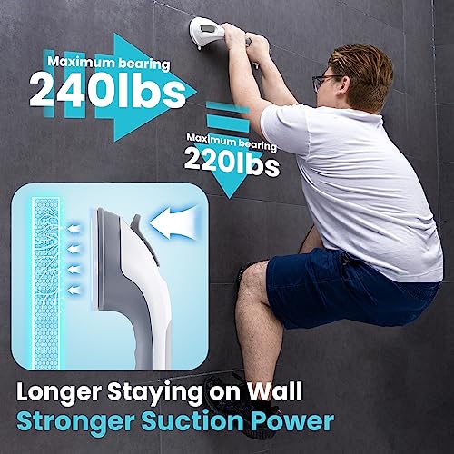 Heavy Duty Waterproof Suction Shower Grab Bars for Seniors